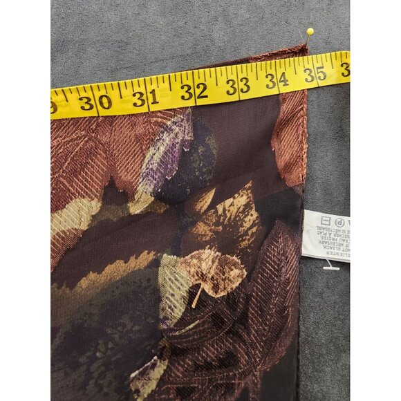 Sheer Chiffon Scarf With Vibrant Leaf Print 35x35 Inches Liz Claiborne - Picture 10 of 11